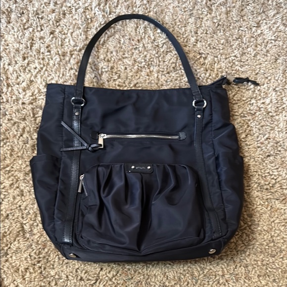 Utiliti Handbags - Black Tote Bag with Structured Design and Silver Hardware